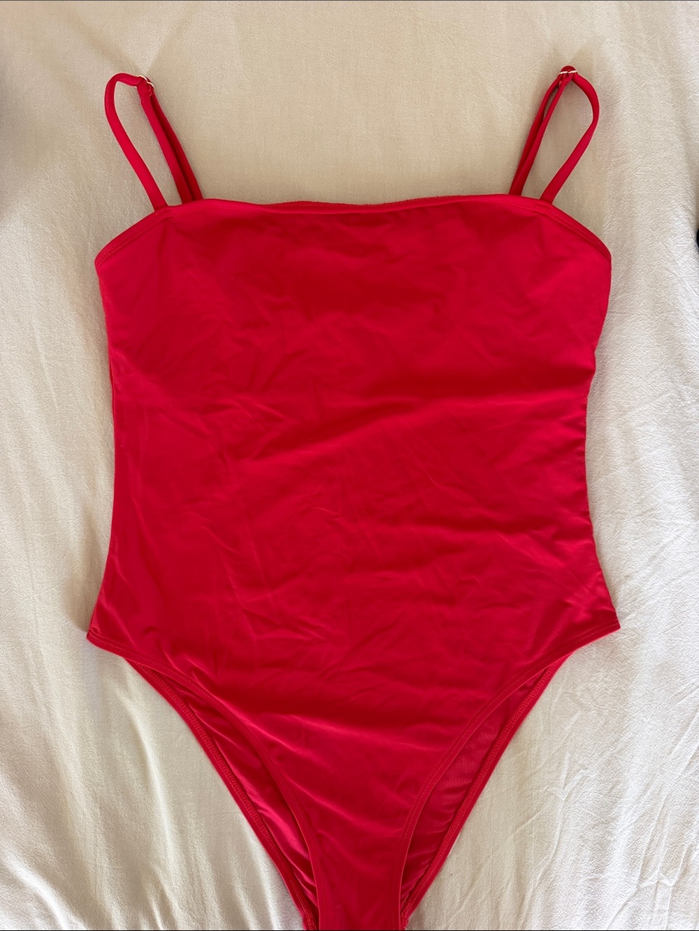 RELLECIGA Red One-Piece Swimsuit with Adjustable Straps